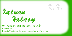 kalman halasy business card