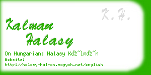 kalman halasy business card